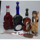 Austrian liqueur in a violin-shaped bottle, wine,