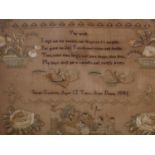 A Victorian framed sampler, dated 1841, height 34"