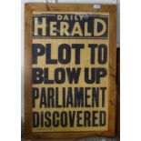 A 1939 Daily Herald poster """"Plot to Blow Up Parli