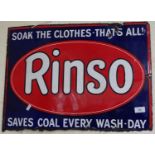 A Vintage enamel Rinso sign ""Soak the clothes - th
