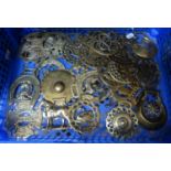 Antique horse brasses etc