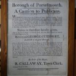 A George III Borough of Portsmouth Caution to Publ