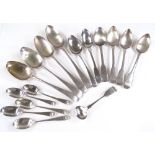 Various silver teaspoons and coffee spoons, some by William Eaton, 10oz total