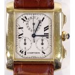 An 18ct gold Cartier Tank Francaise Chronograph Automatic wristwatch, with 3 subsidiary dials
