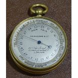 A 19th century pocket barometer, with silvered dial signed Callaghan & Co of London, gilt-metal case