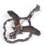 A German Second War Period academy lapel badge for aeronautical research, width 4.5cm