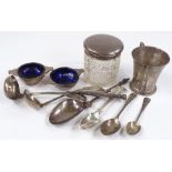 Various silverware, including Scottish ladles, Mappin & Webb mug etc, 9oz weighable