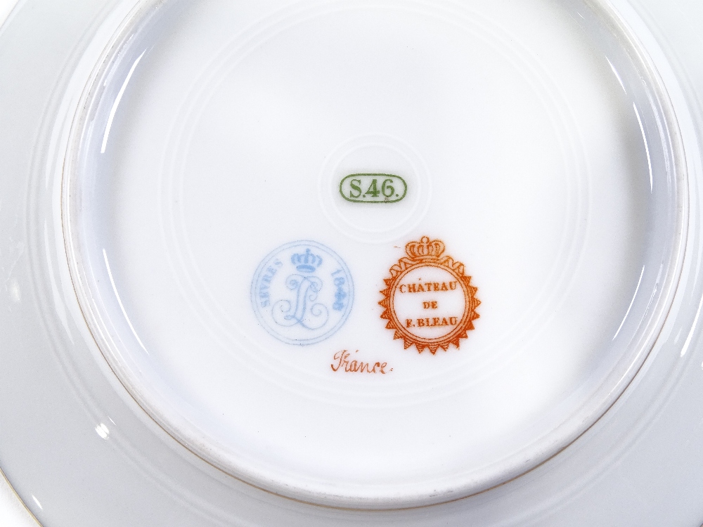 A set of Sevres porcelain plates and dishes, inscribed Chateau de F Bleau (9) - Image 3 of 21