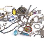 Various jewellery including Scandinavian silver and enamel, micro-mosaic etc