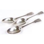 3 silver Fiddle pattern dessert spoons, 6.5oz total