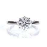 A 1.5ct solitaire diamond ring, platinum settings with 8 claw setting, diamond clarity approx VS",