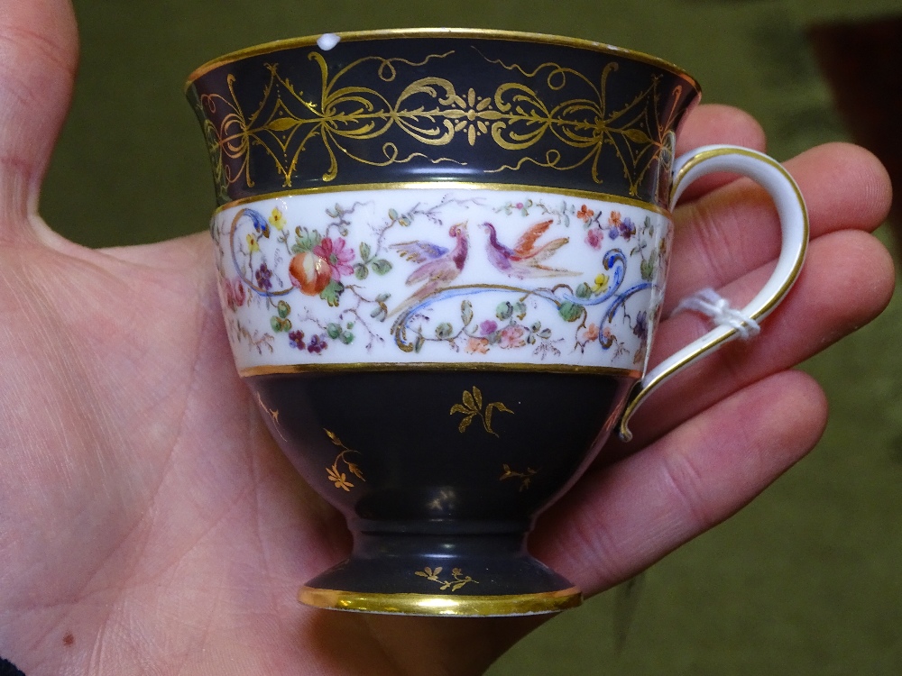 A group of English and Continental porcelain, including a Sevres Cabinet cup and saucer with painted - Image 4 of 11