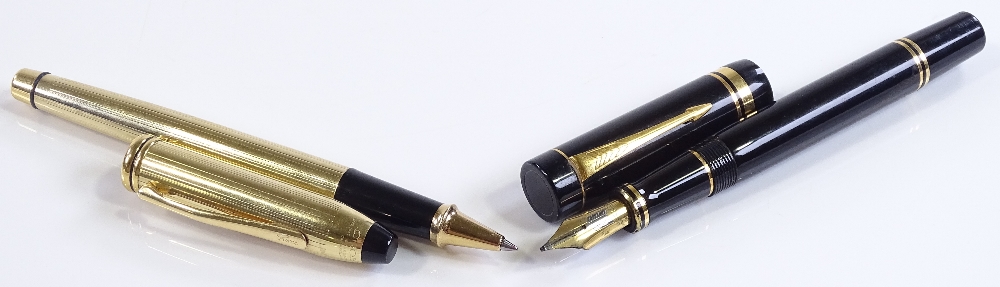 A Cross gold filled Townsend Rollerball pen, and a Parker Fountain pen with 18ct gold nib (2) - Image 2 of 3