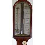 A 19th century rosewood cased stick barometer with engraved ivory dial, signed H Webster of