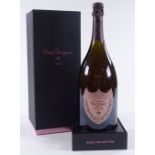 A Magnum bottle of Dom Perignon Rose Vintage 1996 Champagne, boxed