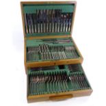 A cased set of Sheffield silver plate cutlery for 8 people