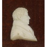 An early 19th century carved ivory cameo portrait to Thomas Telford (1757 - 1834, civil engineer and