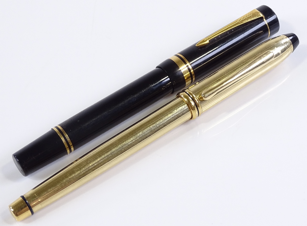 A Cross gold filled Townsend Rollerball pen, and a Parker Fountain pen with 18ct gold nib (2) - Image 3 of 3