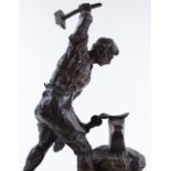 Ruffino Besserdich (born 1852), bronze sculpture The Blacksmith, signed on base on original