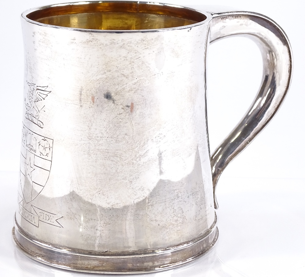 A large silver pint mug, by Joan Dorothy Cherry (Red Rose Guild), hallmarks Chester 1946, - Image 2 of 3