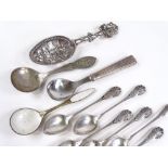 A set of 6 Danish silver teaspoons, together with various other Danish teaspoons, 4oz weighable