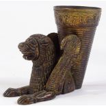 A Continental bronze Sphynx design vase, height 10cm