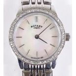 A lady's Rotary Windsor Quartz wristwatch, stainless steel case with mother-of-pearl dial, case