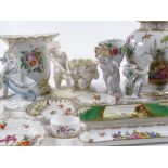 A collection of English and Continental porcelain items