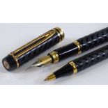 A Waterman Ideal Fountain pen with 18ct gold nib, and matching Ballpoint pen (2)