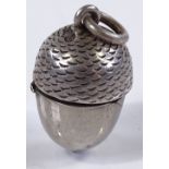 A Victorian silver novelty acorn design pendant vinaigrette, by Deakin & Francis, hallmarks