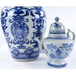 A Chinese blue and white porcelain vase, with hand painted decoration, 4 character mark, height