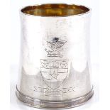 A large silver pint mug, by Joan Dorothy Cherry (Red Rose Guild), hallmarks Chester 1946,