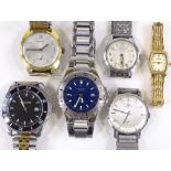 6 various wristwatches, including Claude Valentini and Marvin