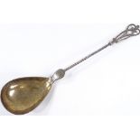 A large Danish silver Apostle spoon, with twist stem and pierced openwork handle, Assay Master Simon