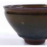 A Chinese porcelain bowl with hares fur glaze, diameter 12cm