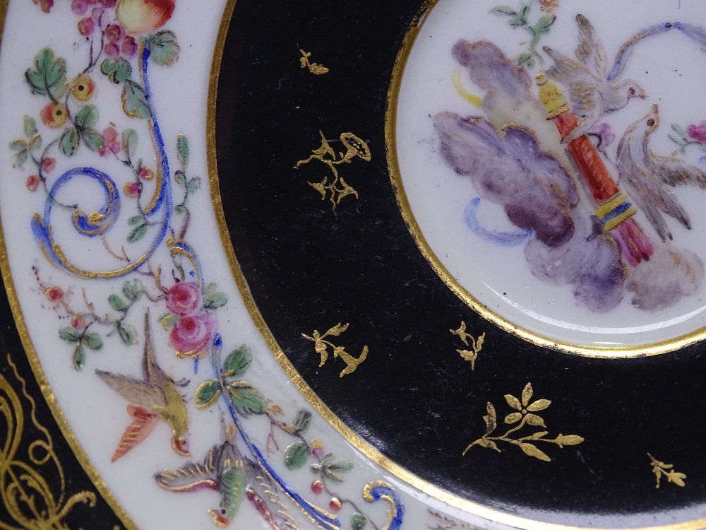 A group of English and Continental porcelain, including a Sevres Cabinet cup and saucer with painted - Image 9 of 11