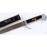 An Italian Second World War Period dagger with aluminium eagle design handle, original metal