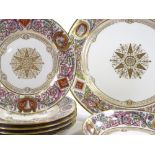 A set of Sevres porcelain plates and dishes, inscribed Chateau de F Bleau (9)