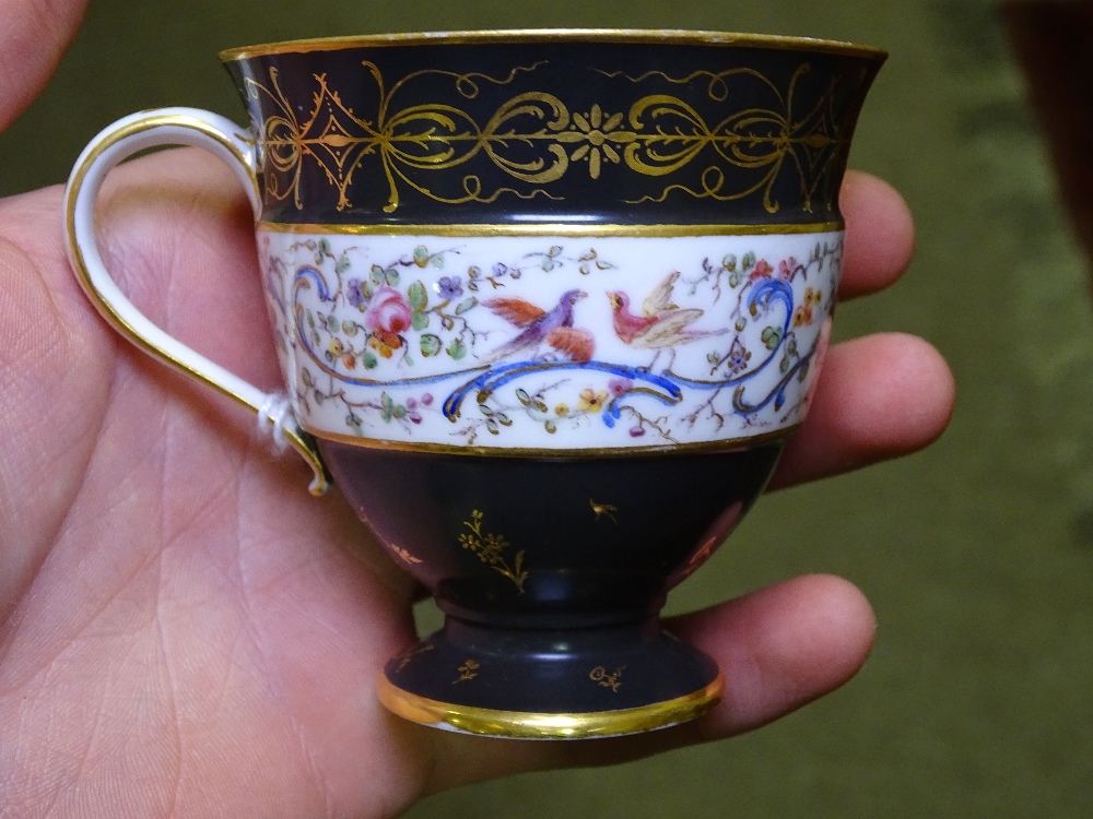 A group of English and Continental porcelain, including a Sevres Cabinet cup and saucer with painted - Image 5 of 11