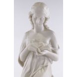 A 19th century Copeland Parian porcelain figure, The Reading Girl by P MacDowell RA, for the Ceramic