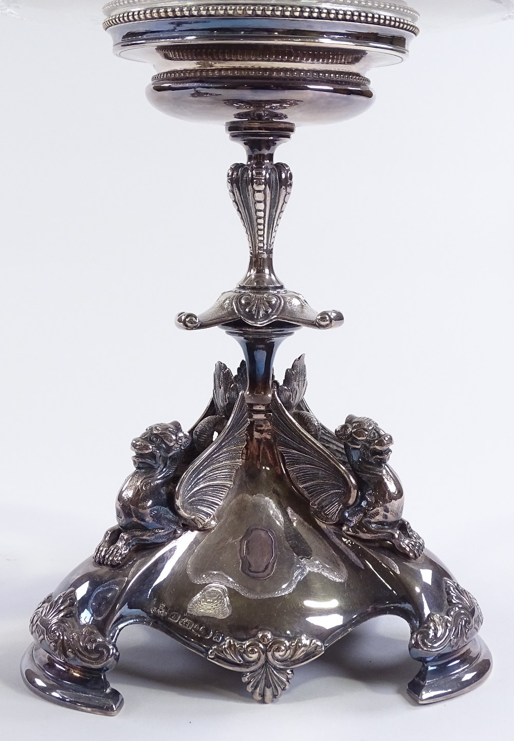 A pair of Elkington & Co electroplate table centre fruit dishes, with original diamond cut-glass - Image 3 of 4