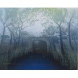 Martin Ware, coloured etching, bridge, signed in pencil, no. 37/100, image size 14.5" x 17.5",