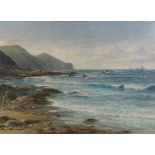 David James ARA, oil on canvas, Crackington Haven North Cornwall, 1888, 18" x 30", original frame