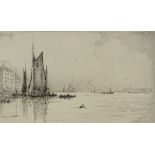 H P Evans, etching, a scene in Venice, signed in pencil, plate size 6" x 10", framed