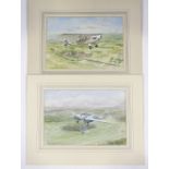 Maurice Martin, 6 watercolours, aircraft studies, 9" x 13", mounted (6)