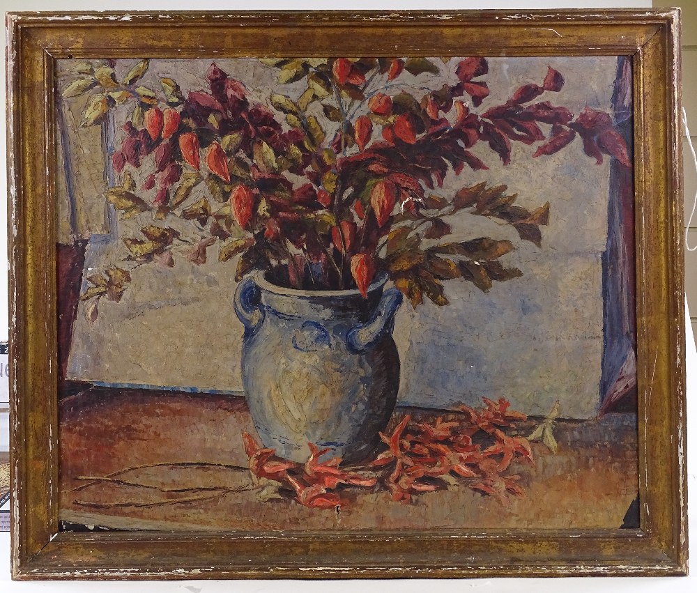 Modern British School circa 1920s, oil on canvas, still life flowers, unsigned, 24" x 28", framed - Image 2 of 4