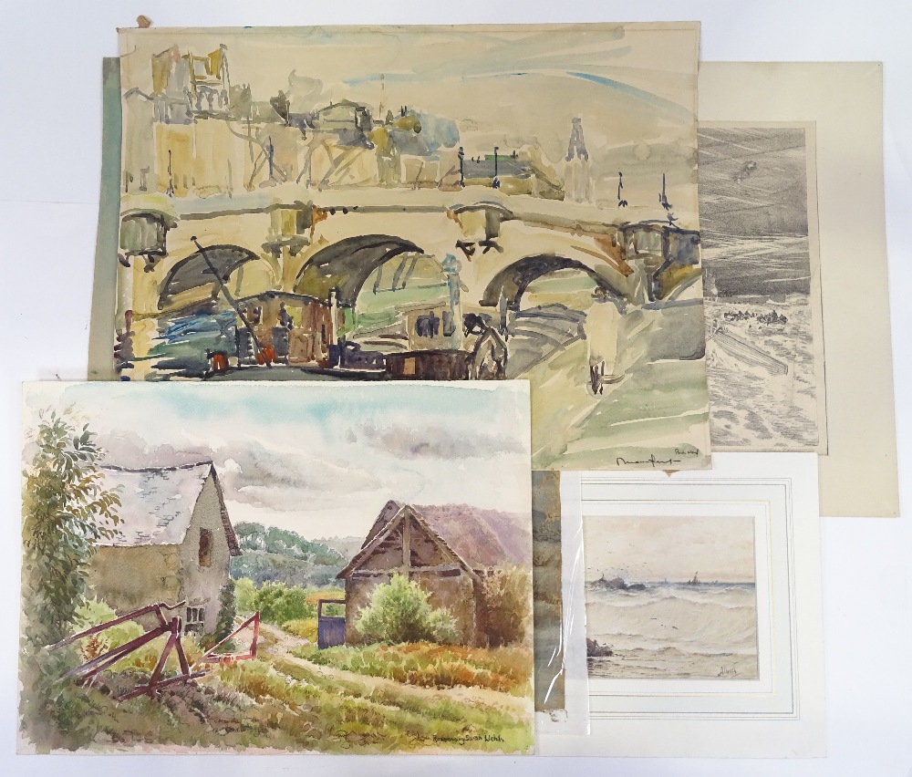 A folder of prints and watercolours - Image 3 of 4