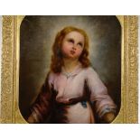 19th century oil on canvas, portrait of a child, unsigned, 30" x 25", framed