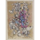 Jaques Villon, lithograph, cosmic image, 1954, issued by XXth Siecle, image size 11.5" x 7.5",