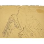 Marie Vorobieff Marevna (1892 - 1984), pencil / ink on paper, bird study, circa 1920s, sheet size 8"